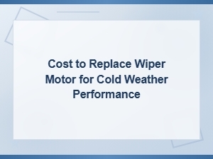 Wiper Motor Replacement Cost for Improved Cold Weather Performance
