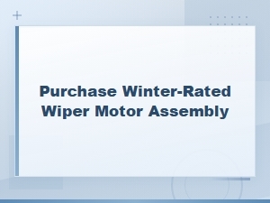 Winter-Rated Wiper Motor Assembly for Cold Weather Performance